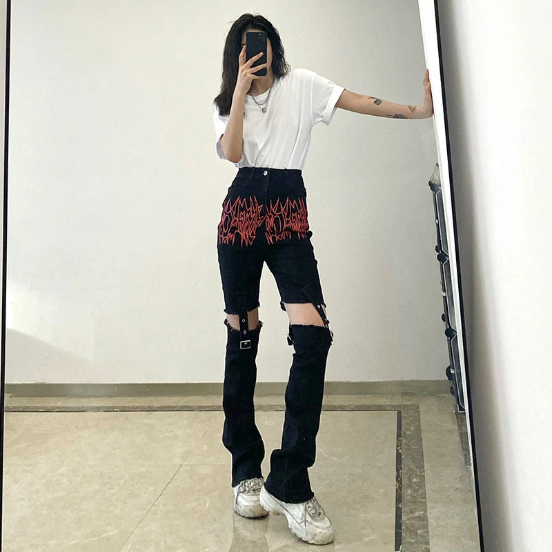 Unzzy Chain Casual Jeans KF82153 HOT SALE 2 Unzzy Chain Casual Jeans KF82153 HOT SALE