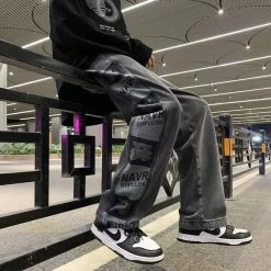 Unzzy Harajuku Straight Jeans KF82636 HOT SALE