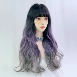 Unzzy HOT SALE Purple Gradient Long Curly Hair Wig KF82430