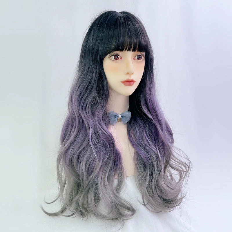 Unzzy Purple Gradient Big Wave Wig KF24076 7 Unzzy Purple Gradient Big Wave Wig KF24076