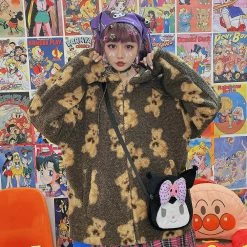 Unzzy HOT SALE Black Bear Coat KF81646