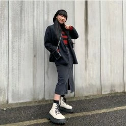 Unzzy HOT SALE White Martin Boots KF81557