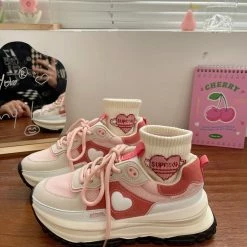 Unzzy HOT SALE Strawberry Pink Sneakers KF82705