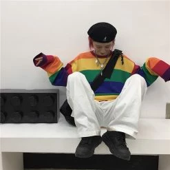 Unzzy Rainbow Striped Long Sleeve KF30198