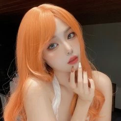 Unzzy Orange Long Curly Hair Wig KF82433 HOT SALE