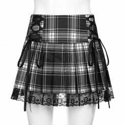 Unzzy Harajuku Check Pleated Skirt KF81853