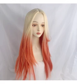 Unzzy Golden Gradient Orange Wig KF81760