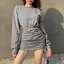 Unzzy Chic High Waist Dress KF90642 8 Unzzy Chic High Waist Dress KF90642