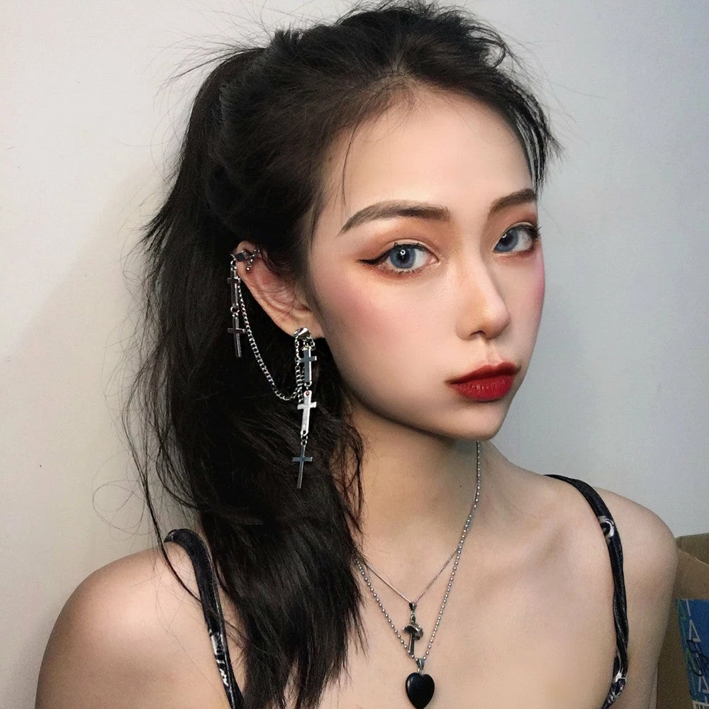 Unzzy HOT SALE Cross Chain Earrings KF81297 5 Unzzy HOT SALE Cross Chain Earrings KF81297