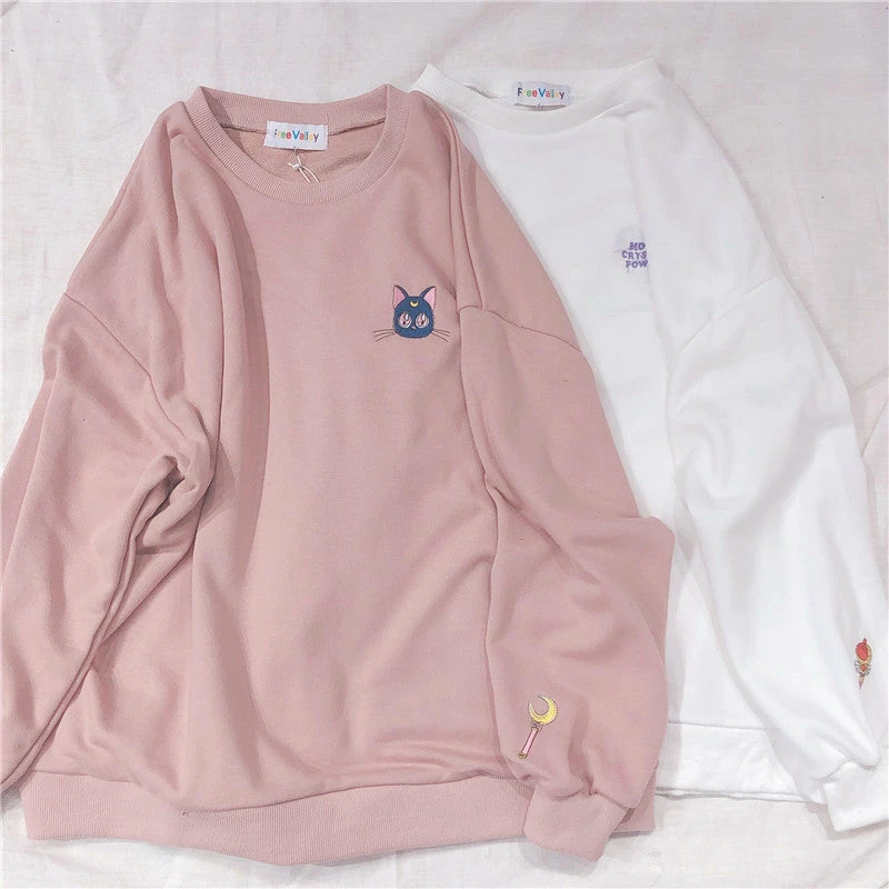 Unzzy Sailor Moon Embroidered Sweatshirt KF9481 7 Unzzy Sailor Moon Embroidered Sweatshirt KF9481