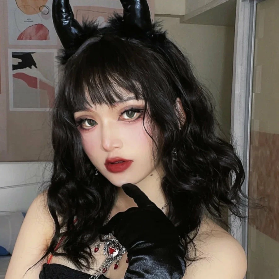 Unzzy HOT SALE Lolita Black Long Curly Wig KF82646 1 Unzzy HOT SALE Lolita Black Long Curly Wig KF82646