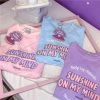 Unzzy Letter Purple Pink Blue T-shirt KF9167 HOT SALE