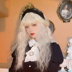 Unzzy LOLITA WHITE LONG CURLY WIG KFF82283 HOT SALE
