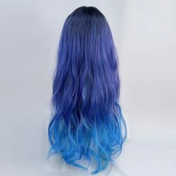 Unzzy Blue Purple Long Curly Hair Wig KF82427 HOT SALE