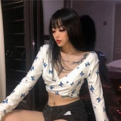 Unzzy Chic Butterfly T-shirt KF81876 HOT SALE