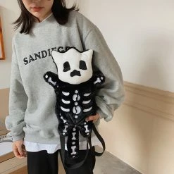 Unzzy Black Plush Backpack KF82624