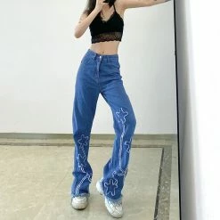 Unzzy Star Print Jeans Pants KF25021