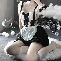 Unzzy HOT SALE SEXY COS MAID COSTUME KF21618