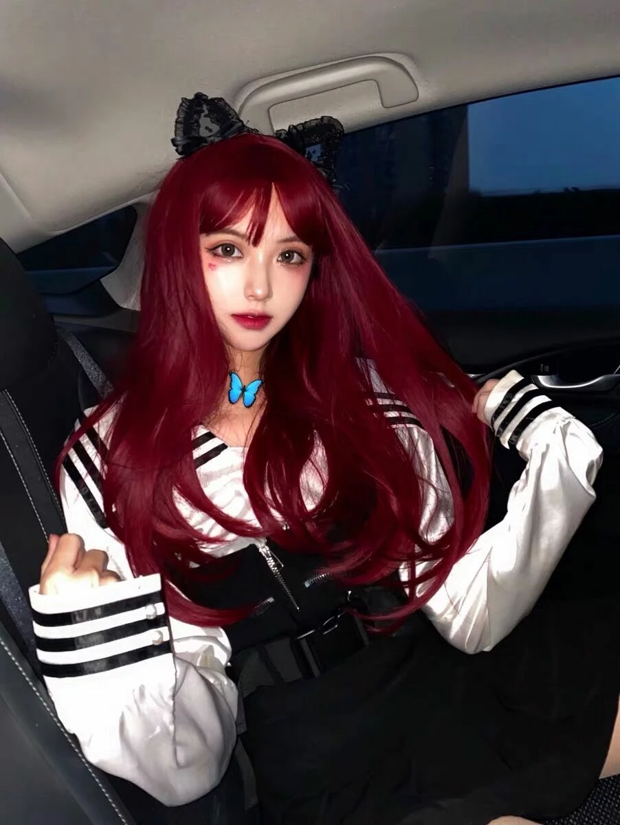 Unzzy Red Long Straight Wig KF9570 5 Unzzy Red Long Straight Wig KF9570