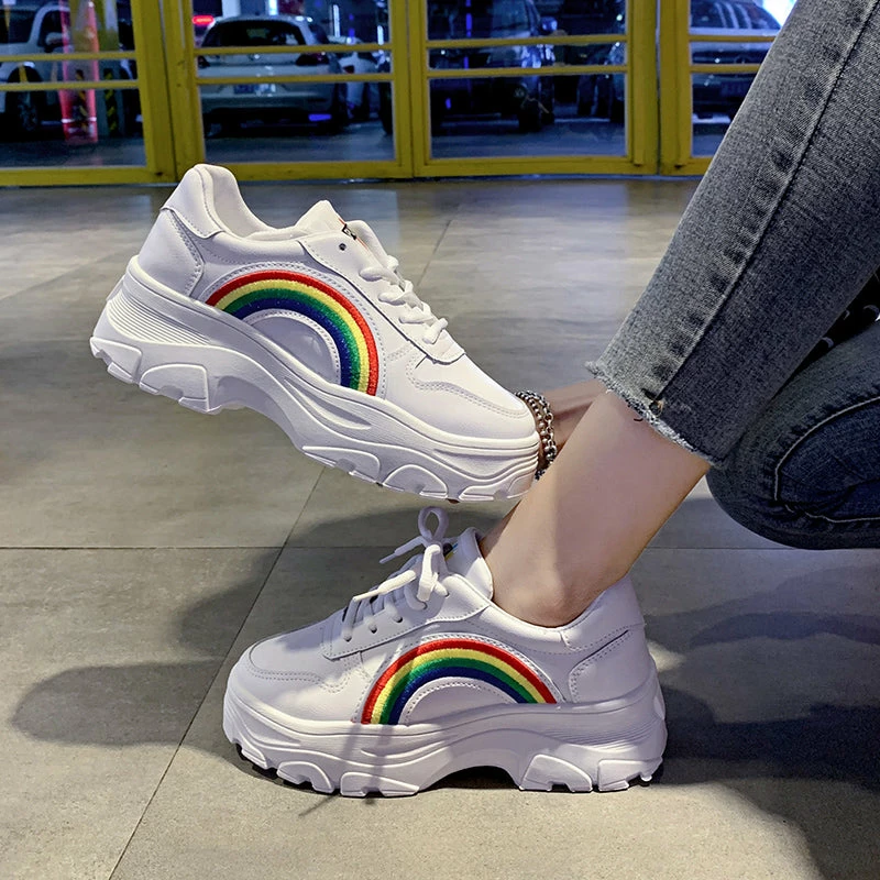 Unzzy Rainbow Sneakers KF81108 1 Unzzy Rainbow Sneakers KF81108