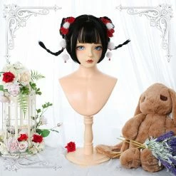 Unzzy Black Double Ponytail Wig KF82821