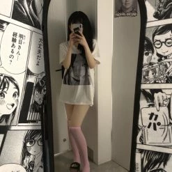 Unzzy White Cartoon Short Sleeve T-Shirt KF82810