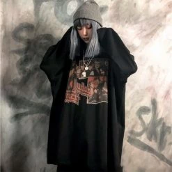 Unzzy HOT SALE Harajuku Black T-shirt KF81934