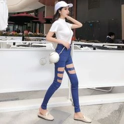 Unzzy High Waist Lace-up Pants KF9147 HOT SALE