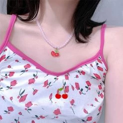 Unzzy Homemade Cherry Necklace KF82809