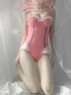 Unzzy Pink One Piece Swimsuit KF82650 HOT SALE
