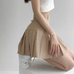 Kfashionstyles HOT SALE Solid Color High Waist Pleated KF40059