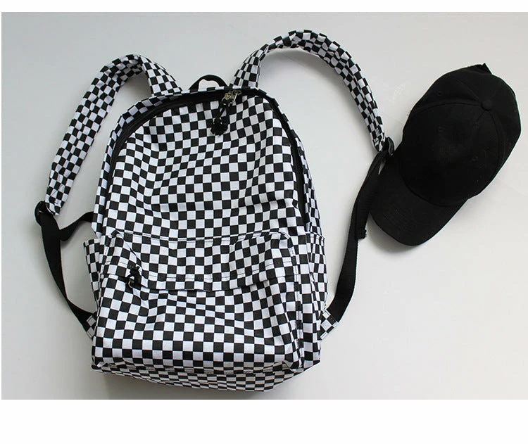 Unzzy Ulzzang Check Backpack KF81506 5 Unzzy Ulzzang Check Backpack KF81506