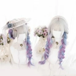 Unzzy Gradient Blue And Purple Long Curly Wig KF82675 HOT SALE