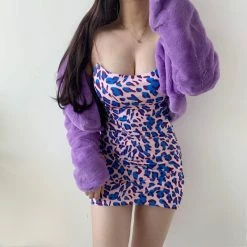 Unzzy Purple Jacket + Suspender Skirt KF9582