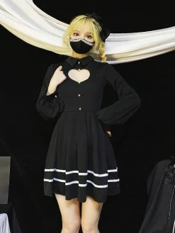 Unzzy HOT SALE Sweet And Sexy Heart Hollow Out Dress KF1066