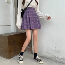 Unzzy Korean Plaid Skirt KF81158 7 Unzzy Korean Plaid Skirt KF81158