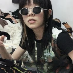 Unzzy Carved Sunglasses + Mirror Chain KF82381 HOT SALE