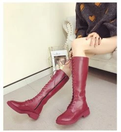 Unzzy Lace-up Chunky Boots KF90043