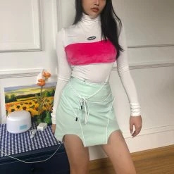 Unzzy Green Reflective Skirt KF82051