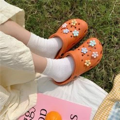 Unzzy HOT SALE Lovely Flowers Slippers KF82198