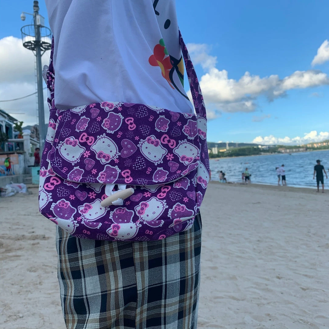 Unzzy HOT SALE Harajuku Purple Kitty Single Room Bag KF82079 3 Unzzy HOT SALE Harajuku Purple Kitty Single Room Bag KF82079