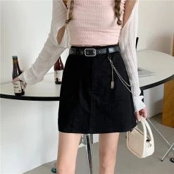 Unzzy HOT SALE All-match High Waist Chain Skirt KF81531