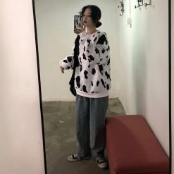 Unzzy HOT SALE Ulzzang Cow Sweatshirt KF9209 10 Unzzy HOT SALE Ulzzang Cow Sweatshirt KF9209