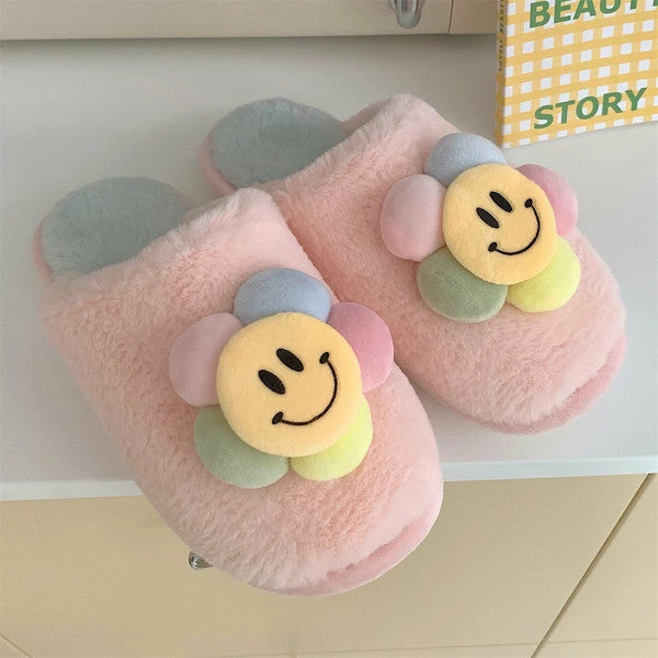 Unzzy HOT SALE Cute Smiling Cotton Slippers KF82445 2 Unzzy HOT SALE Cute Smiling Cotton Slippers KF82445