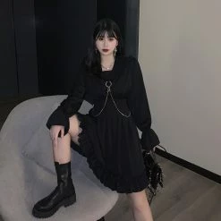 Unzzy Diablo Black Dress KF81813