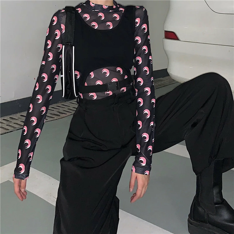 Unzzy HOT SALE Moon T-shirt Two-piece Set KF81592 2 Unzzy HOT SALE Moon T-shirt Two-piece Set KF81592