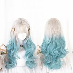 Unzzy HOT SALE Lolita Gradient Green Long Curly Hair KF82678