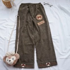 Unzzy HOT SALE Bear Corduroy Pants KF7611