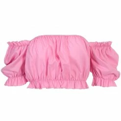 Unzzy HOT SALE Pink One-shoulder Top KF82049