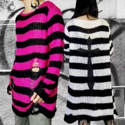 Unzzy Dark Striped Sweater KF82621 HOT SALE